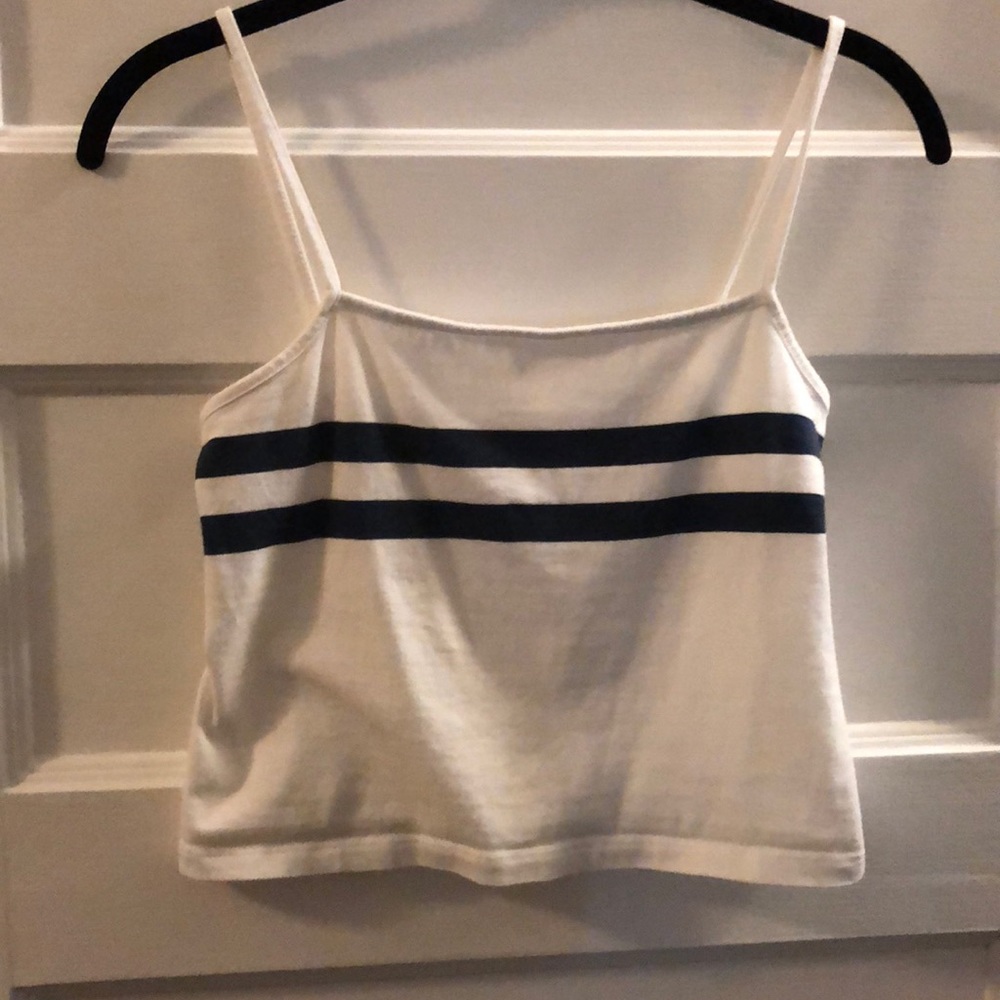 Brandy Melville - White and Blue Striped Top